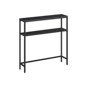 Slim 2 Tier Console Table for Hallway in Charcoal Grey and Ink Black by Vasagle
