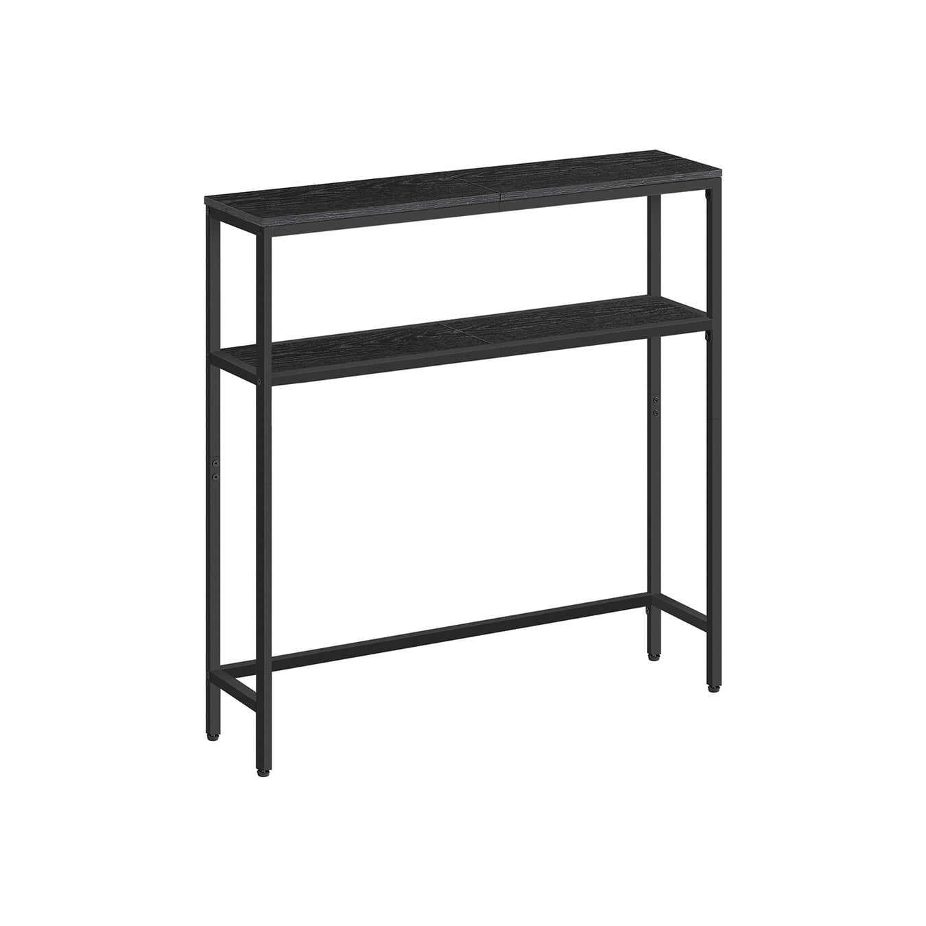 Slim 2 Tier Console Table for Hallway in Charcoal Grey and Ink Black by Vasagle