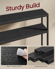 Charcoal Grey Console Table with Two Storage Shelves for Hallway or Living Room by Vasagle