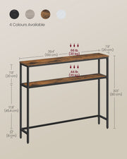 Rustic Brown Console Table with Two Shelves for Hallway or Living Room by Vasagle