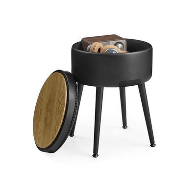 Ink Black Storage Ottoman Bench with 150 kg Load Capacity for Bedroom or Entryway by Vasagle