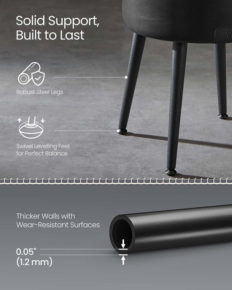 Ink Black Storage Ottoman Bench with 150 kg Load Capacity for Bedroom or Entryway by Vasagle