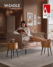 Caramel Brown Storage Ottoman Bench with 150 kg Capacity for Bedroom or Entryway by Vasagle