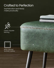 Forest Green Ottoman Bench Upholstered with Storage for Bedroom or Hallway by Vasagle