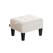 Velvet Ottoman Footstool with Thick Padded Cushion in Cappuccino Beige and Black by Songmics