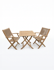 London 2 seater folding bistro set in a small garden
