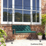 Outdoor Bench Cushion for 2 Seater Benches and Swing Chairs with Tie Fastenings Green AOSOM