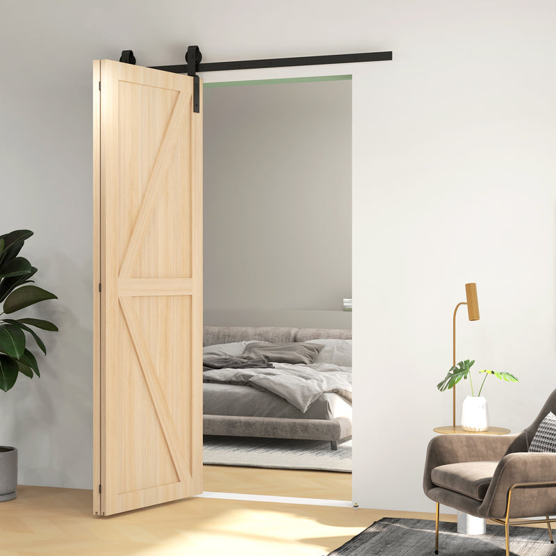 Sliding Door Track Kit for Folding Doors Space Saving Hardware for Home Black