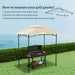 Beige Grill Gazebo Replacement Canopy UPF50+ Double Tiered 1.5 x 2.4m Top Cover by Outsunny