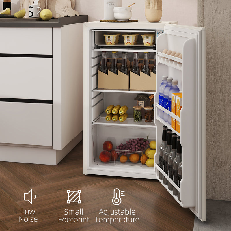 91L Under Counter Fridge Freezer With Chiller Box And Adjustable Thermostat Beige