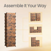 10 Tier Modular Shoe Rack with Plastic Shelves and Doors for Organised Storage by Songmics