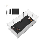 White Pet Playpen with Removable Oxford Fabric Floor Indoor Outdoor Use by Songmics