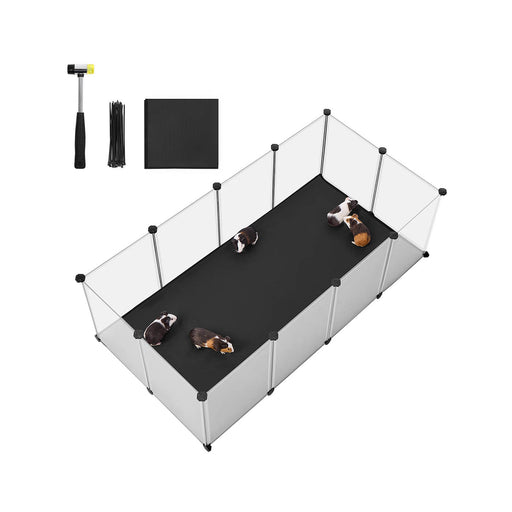 White Pet Playpen with Removable Oxford Fabric Floor Indoor Outdoor Use by Songmics