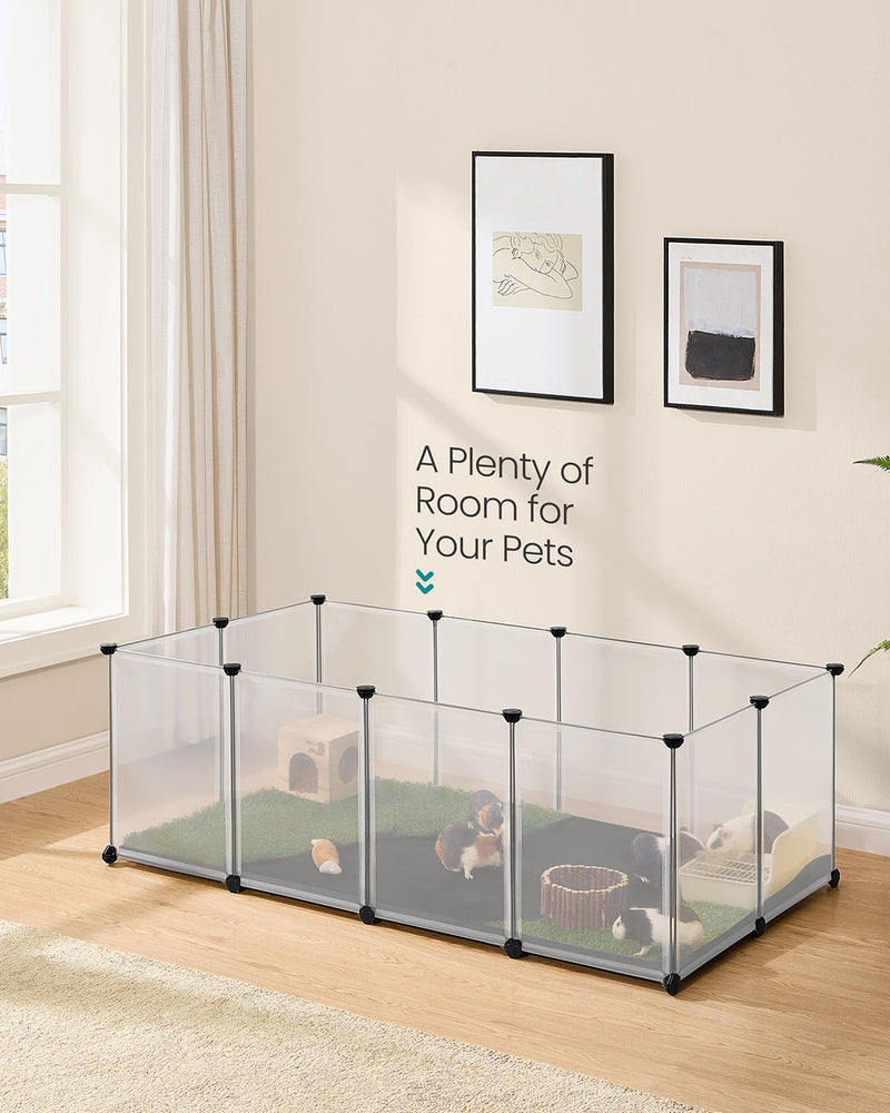 White Pet Playpen with Removable Oxford Fabric Floor Indoor Outdoor Use by Songmics