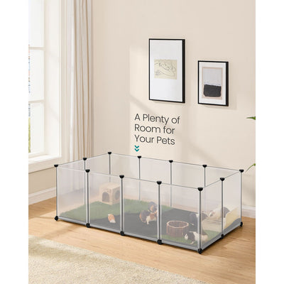 White Pet Playpen with Removable Oxford Fabric Floor Indoor Outdoor Use by Songmics