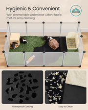 White Pet Playpen with Removable Oxford Fabric Floor Indoor Outdoor Use by Songmics