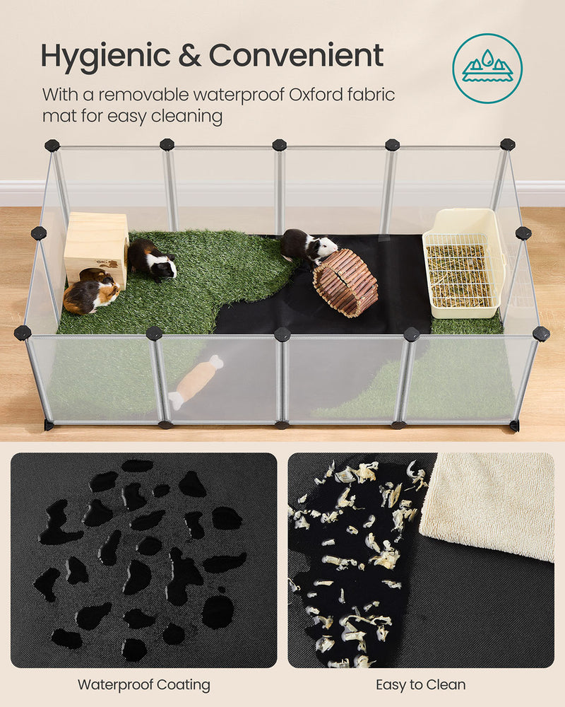 White Pet Playpen with Removable Oxford Fabric Floor Indoor Outdoor Use by Songmics