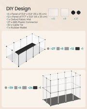 White Pet Playpen with Removable Oxford Fabric Floor Indoor Outdoor Use by Songmics