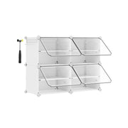 Interlocking Plastic Shoe Rack Cloud White with Modular Design for Hallway Storage by Songmics