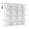 Interlocking Plastic Shoe Rack in Cloud White for Space Saving Storage by Songmics