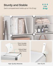 Interlocking Plastic Shoe Rack in Cloud White for Space Saving Storage by Songmics