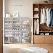 12 Slot Modular Plastic Shoe Rack Storage Unit Space Saving Organiser by Songmics