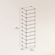 10 Tier Modular Shoe Rack with Doors Plastic Storage Shelves for Hallway by Songmics