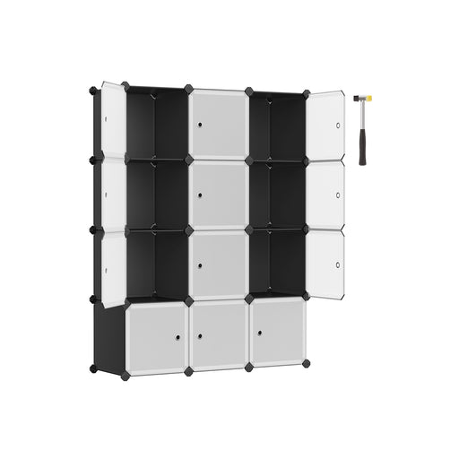 12 Cube Stackable Storage Organiser with Customisable Shelves for Home or Office by Songmics