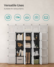 12 Cube Stackable Storage Organiser with Customisable Shelves for Home or Office by Songmics