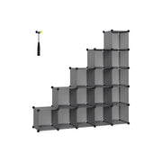 16 Cube Storage Organiser with Fabric Boxes in Slate Grey Ideal for Home or Office by Songmics