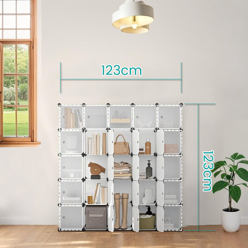 16 Cube Stackable Storage Unit Shoe Organiser for Entryway or Bedroom by Songmics
