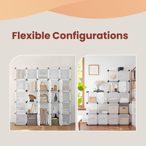 16 Cube Stackable Storage Unit Shoe Organiser for Entryway or Bedroom by Songmics