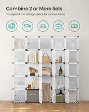 16 Cube Modular Storage Unit with Doors for Home Office or Bedroom by Songmics
