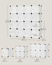 16 Cube Modular Storage Unit with Doors for Home Office or Bedroom by Songmics