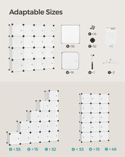 16 Cube Modular Storage Unit with Doors for Home Office or Bedroom by Songmics
