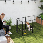 6 Panel Heavy Duty Dog Playpen with Secure Door for Indoor and Outdoor Use 60cm High by PawHut