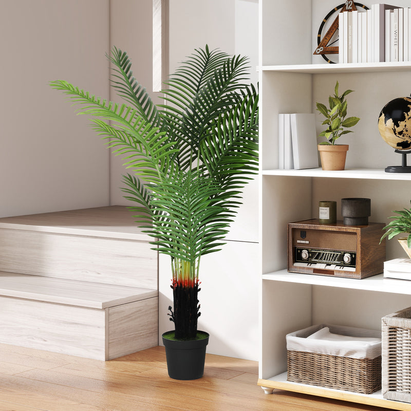 150cm Artificial Areca Palm Tree with 12 Lifelike PE Leaves for Home or Office Decor, Green