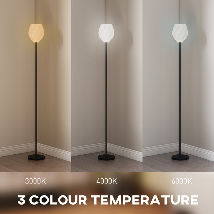 Modern 3D Printed Flower Floor Lamp With Foot Switch For Living Room Or Bedroom, White