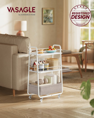 Storage Trolley with Basket on Wheels for Home Organisation by Vasagle VASAGLE