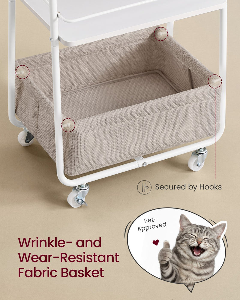 Storage Trolley with Basket on Wheels for Home Organisation by Vasagle VASAGLE
