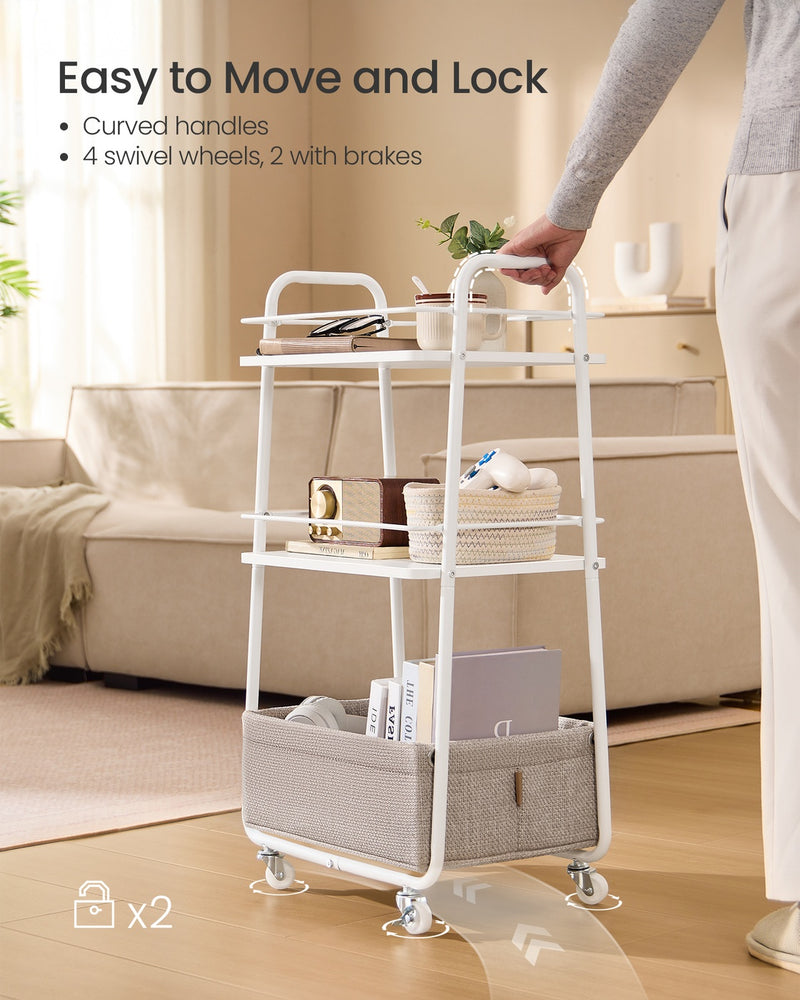 Storage Trolley with Basket on Wheels for Home Organisation by Vasagle VASAGLE