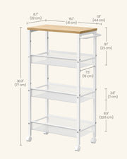 Rolling Kitchen Cart with Storage Shelves and Lockable Wheels for Small Spaces by Vasagle