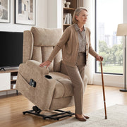 Power Lift Recliner Chair Brown - angle view