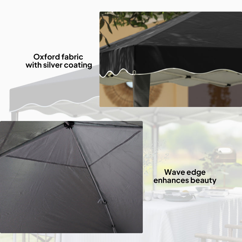 3x3m Black Pop Up Gazebo With Carrying Bag For Outdoor Events by Outsunny