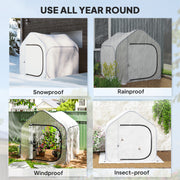 Mini Pop Up Greenhouse 150 x 148cm Portable Plant Grow Tent White by Outsunny
