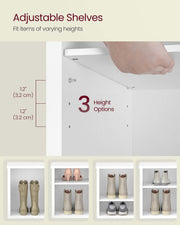 Wooden Shoe Storage Bench with Adjustable Shelves for Hallway or Entryway by Vasagle