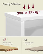 Wooden Shoe Storage Bench with Adjustable Shelves for Hallway or Entryway by Vasagle