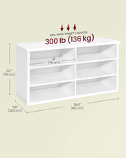 Wooden Shoe Storage Bench with Adjustable Shelves for Hallway or Entryway by Vasagle