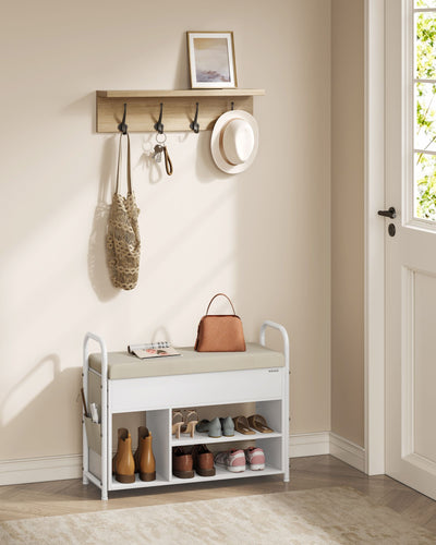 Wooden Shoe Storage Bench with Lift Up Lid and Hidden Compartment by Vasagle