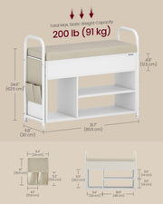 Wooden Shoe Storage Bench with Lift Up Lid and Hidden Compartment by Vasagle